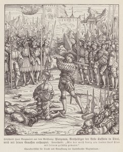 Ejecución del guardián de Kufstein, Tirol (xilografía) de Hans (after) Burgkmair