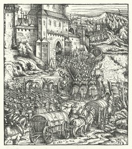 La captura de la ciudad de Tongeren de Hans (after) Burgkmair