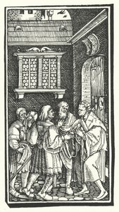 Grabado de De Remediis Utriusque Fortunae (Remedios para la Fortuna Buena y Mala) de Petrarca de Hans (after) Burgkmair