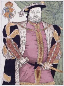 Rey Enrique VIII de Inglaterra (grabado) de Hans (after) Holbein