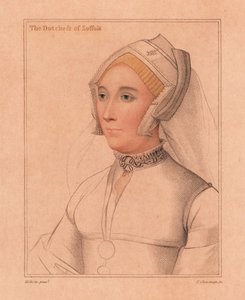 Catherine Brandon, Duquesa de Suffolk.,1812 (grabado) de Hans (after) Holbein the Younger