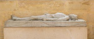 Cristo en el sepulcro, copia de H.Holbein. bajada de la Capilla de los Inválidos (1670), París (fotografía) de Hans (after) Holbein the Younger