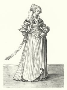 Traje de una mujer de Basilea de Hans (after) Holbein the Younger