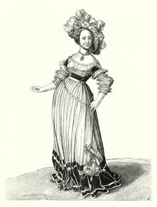 Traje de una mujer de Basilea de Hans (after) Holbein the Younger