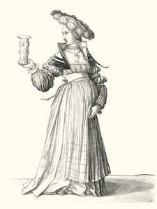 Traje de una mujer de Basilea de Hans (after) Holbein the Younger