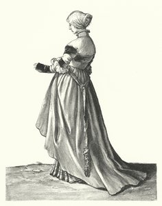 Traje de una mujer de Basilea de Hans (after) Holbein the Younger