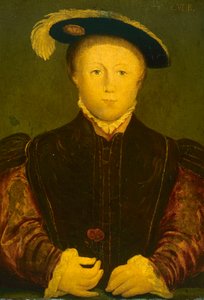 Eduardo VI (óleo sobre tabla) de Hans (after) Holbein the Younger