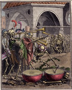 Grabado de una “Danza macabra” de Hans Holbein el joven (1497-1543).