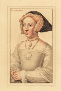 Jane Seymour, reina de Inglaterra, tercera esposa del rey Enrique VIII, ,1812 (grabado) de Hans (after) Holbein the Younger