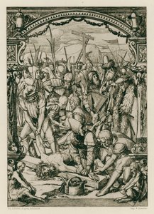 Jesucristo, clavado en la Cruz (grabado) de Hans (after) Holbein the Younger