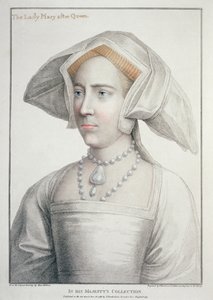 Retrato de Lady Mary después de la Reina (1516-58) grabado por Francesco Bartolozzi (1727-1815) 1796 de Hans (after) Holbein the Younger