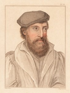 Retrato de un desconocido, corte del rey Enrique VIII, c. 1532.,1812 (grabado) de Hans (after) Holbein the Younger