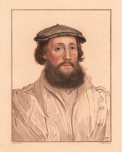 Retrato de un desconocido, corte del rey Enrique VIII, c. 1532.,1812 (grabado) de Hans (after) Holbein the Younger