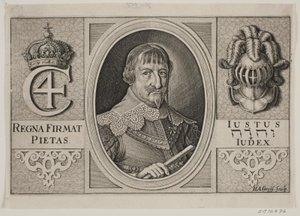Christian IV. Ilustración para Peder Vinstrup, "El trompetista danés", 1644