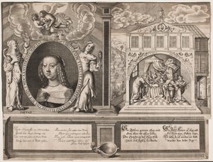 Elisabeth Thott y escena con la resurrección de la hija de Jairi de Hans Andreas Greys