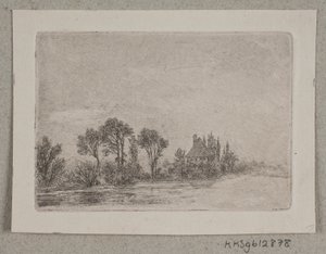Paisaje con árboles junto a un río de Hans Anton Thiele