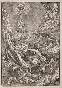 Christ Carried to Heaven by Angels de Hans Baldung