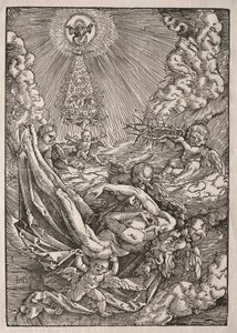 Cristo llevado al cielo por ángeles, c. 1515-1517 de Hans Baldung