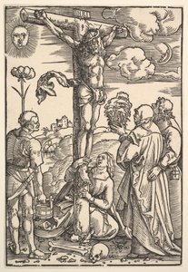 Cristo en la Cruz con la Virgen y los Santos Longinos, María Magdalena y Juan, 1505 de Hans Baldung