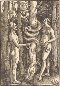 Adán y Eva con la serpiente de Hans Baldung Grien