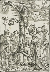 Cristo en la Cruz con María, Juan, la Magdalena y Esteban de Hans Baldung Grien