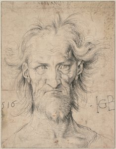 Alemán: Cabeza de Saturno de un anciano barbudo de Hans Baldung Grien