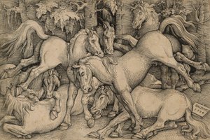Caballos Salvajes Luchando de Hans Baldung Grien