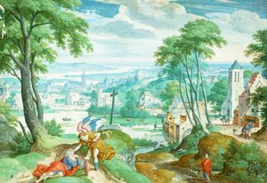 Elías y el ángel de Hans Bol