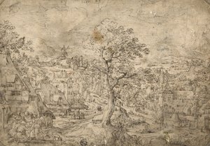 Paisaje con Abraham y ángeles, 1567 de Hans Bol