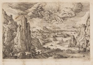 Lámina 27, de Paisajes con escenas del Antiguo y Nuevo Testamento y las Metamorfosis de Ovidio de Hans Bol
