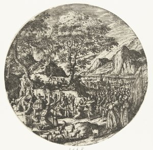 Reconciliación entre Esaú y Jacob de Hans Bol