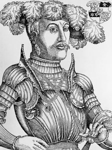 Retrato de Felipe I, landgrave de Hesse, conocido como el Magnánimo (1504-1567), grabado de Hans Brosamer (1495-1554) de Hans Brosamer