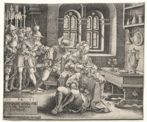 Sansón y Dalila, 1545 de Hans Brosamer