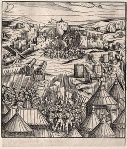 El asalto de Nantes, 1512-1515. de Hans Burgkmair