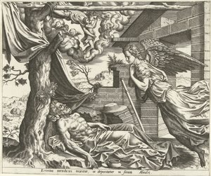 La muerte de Lázaro La historia de Lázaro y el hombre rico (título de la serie) de Hans Collaert (I) (possibly)