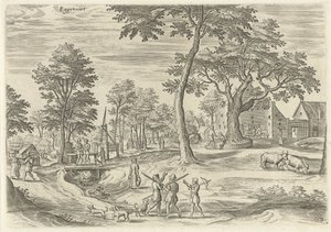 Vista de Eggevoort Eggevoort (título sobre el objeto) Lugares de interés del área de Bruselas (título de la serie)