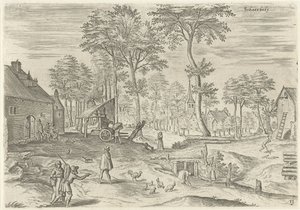 Vista de Schaerbeek Schaerbeke (título sobre objeto) Lugares de interés del área de Bruselas (título de la serie) de Hans Collaert (I)