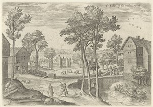 Vista de la calle principal de Laken En Laeken sobre los derechos wech (título sobre objeto) Lugares de interés del área de Bruselas (título de la serie)