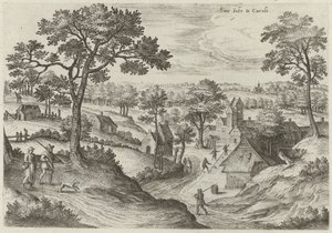 Vista de la iglesia de San Job y del castillo de Carloo de Hans Collaert (I)