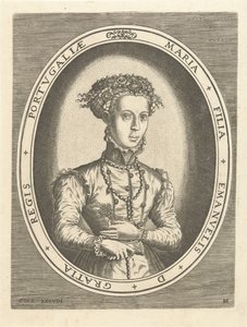 Retrato de la Princesa María de Portugal Casas reales europeas (título de la serie) de Hans Collaert (I)