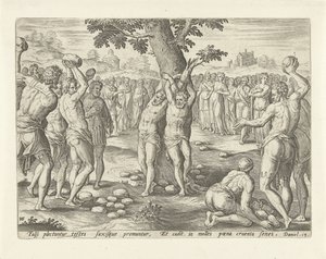 Lapidación de los ancianos La historia de Susanna (título de la serie) de Hans Collaert (I)
