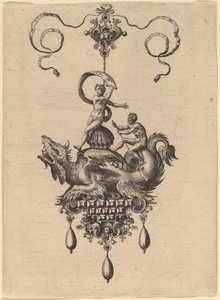 Diseño para un Colgante con un Monstruo Marino Alado que Lleva a Venus Anadyomene en una Concha y un Hombre con un Remo de Hans Collaert the Elder