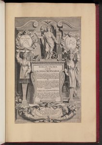 Página de título para Biblia Sacra Cvm Glossa Ordinaria de Hans Collaert the Younger after Sir Peter Paul Rubens