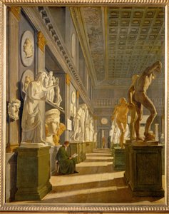 Sala de Antigüedades del Palacio de Charlottenborg, Copenhague ... (pintura sobre lienzo) de Hans Ditlev Christian Martens Kiel