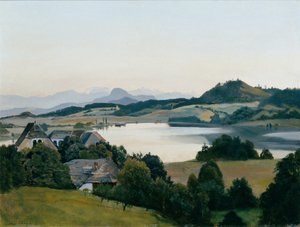 Paisaje de Carintia (lago Kraiger con Ulrichsberg) de Hans Frank