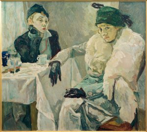 Dos damas en el café
