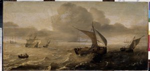 "La tempete en mer" (Mar tempestuoso) Peinture de Hans Goderis (1622-1642) 17eme siecle Musee de l