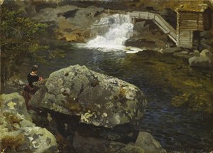 Junto al estanque del molino de Hans Gude