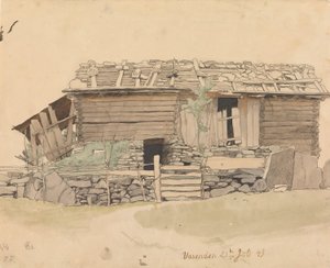 Granero y pista de esquí, Vassenden de Hans Gude
