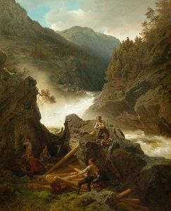 Río Rukkedals, Nes en Hallingdal de Hans Gude